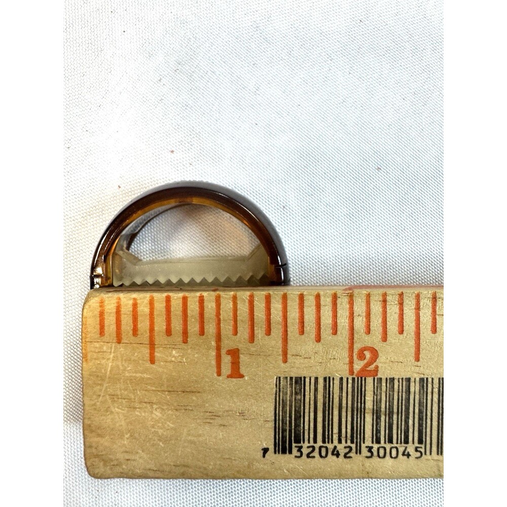Vintage brown circle ponytail hair clip 1.5 inch wide - Picture 4 of 4